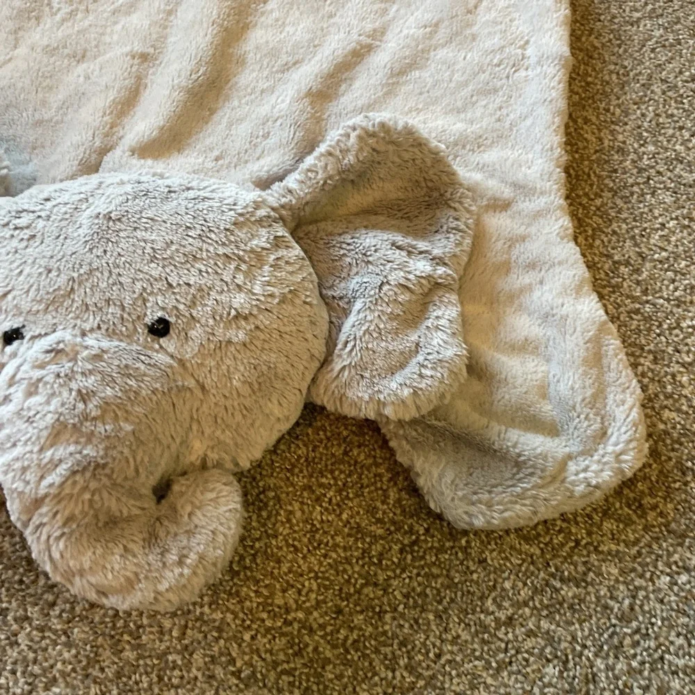Pottery Barn Kids Gray Elephant Security Blanket‎ Lovey Plush Baby Playmat